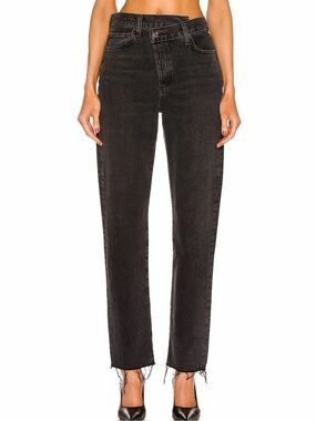 AGOLDE Criss Cross Straight Black Wash Jeans Size 24